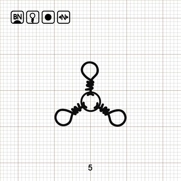 3 - WAY SWIVELS 5 BN / 10 шт.