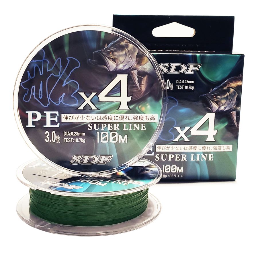SDF X4 PE GREEN 100 m 0.16 mm