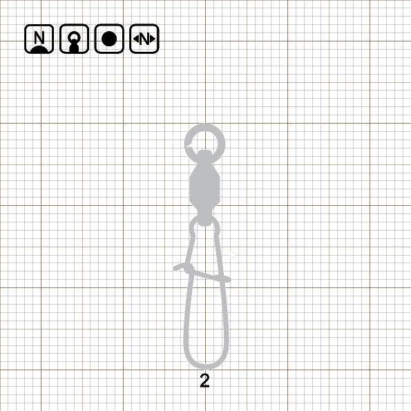 BALL BEARING SWIVEL WITH NICE SNAP 2 N / 10 шт.