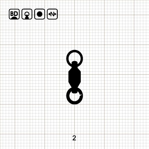BALL BEARING SWIVEL WITH SOLID RING 2 BD / 10 шт.