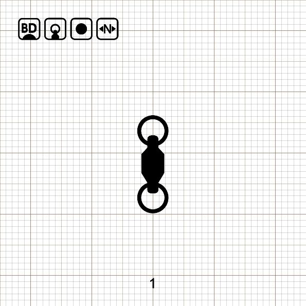 BALL BEARING SWIVEL WITH SPLIT RING 1 BD / 10 шт.