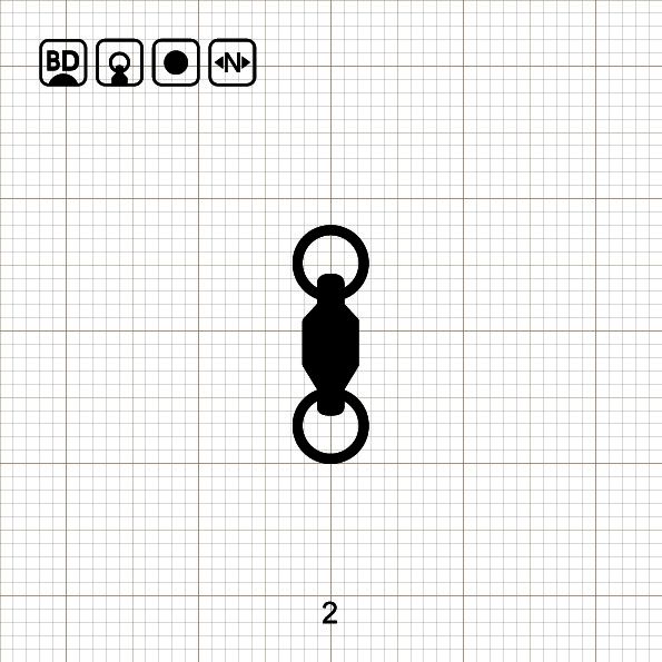 BALL BEARING SWIVEL WITH SPLIT RING 2 BD / 10 шт.