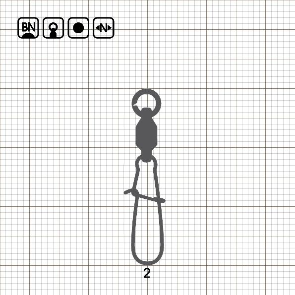 BALL BEARING SWIVEL WITH NICE SNAP 2 BN / 10 шт.