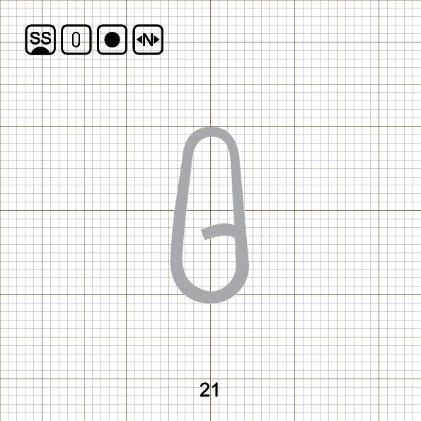 BENT HEAD OVAL SPLIT RING 21 SS / 10 шт.