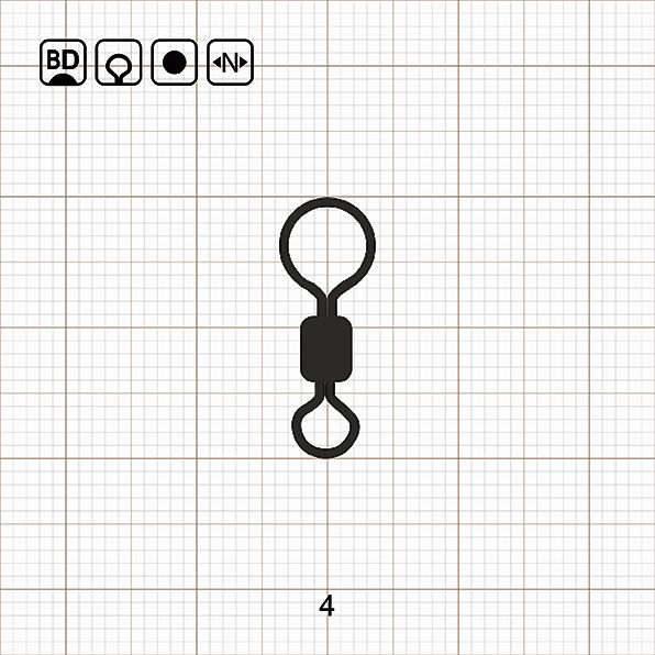 BIG EYE CARP ROLLING SWIVEL 4 BD / 10 шт.