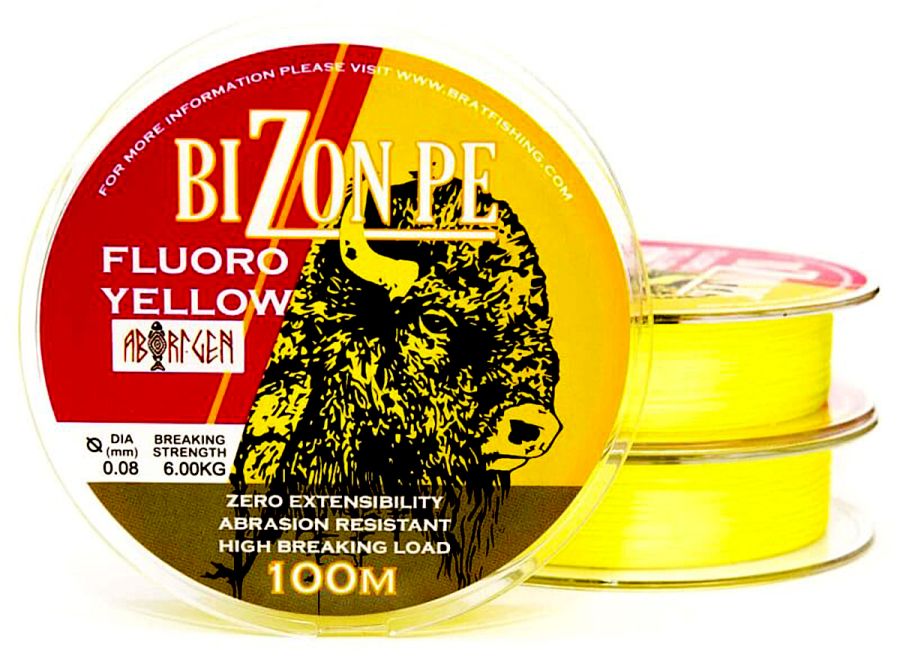 BIZON PE FLUORO YELLOW 100 m 0.24 mm