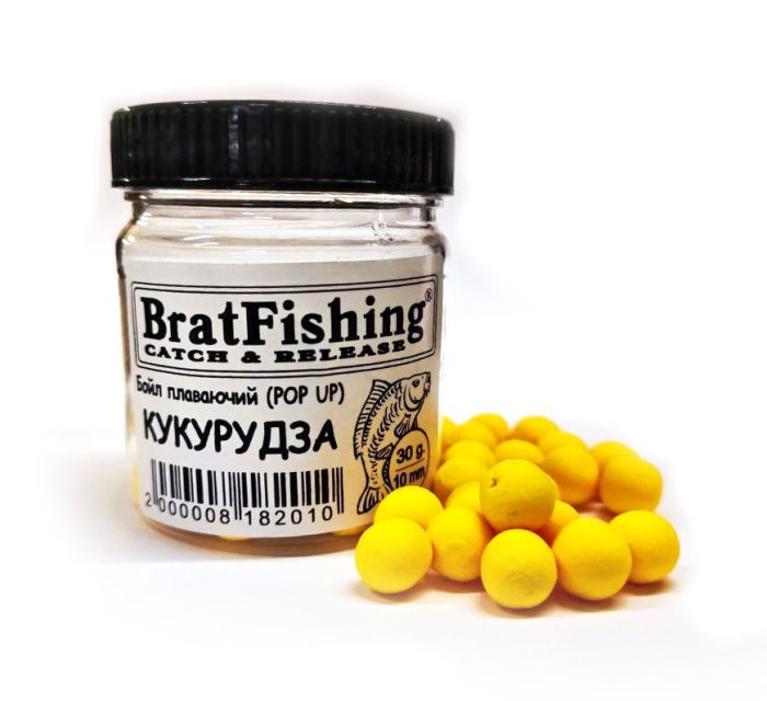 Бойл плаваючий (POP UP) Bratfishing КУКУРУДЗА 10 мм, 30 г.