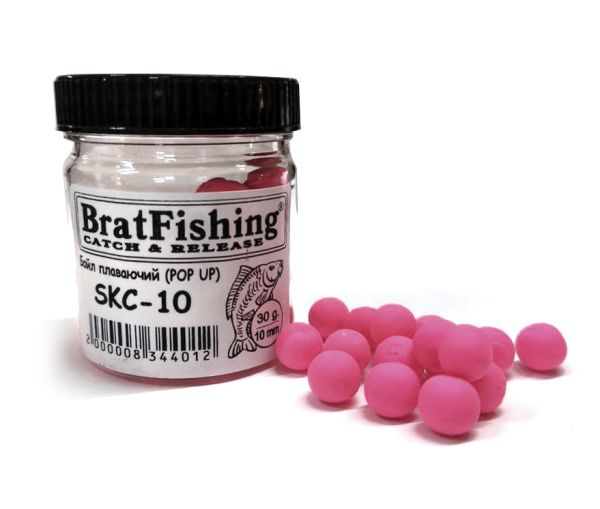 Бойл плаваючий (POP UP) Bratfishing SKC-10 (КАЛЬМАР - КРІЛЬ - ЖУРАВЛИНА) 10 мм, 30 г.