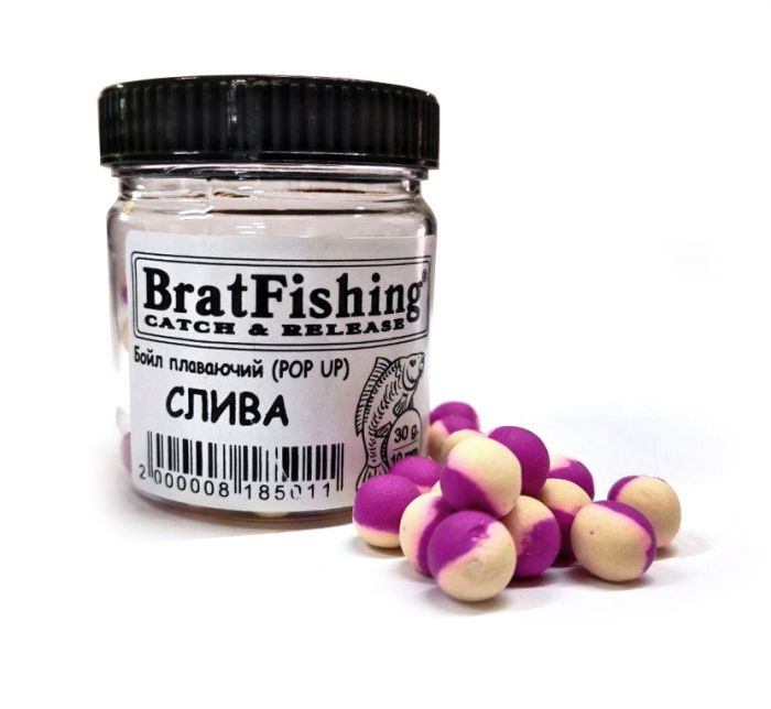 Бойл плаваючий (POP UP) Bratfishing СЛИВА 10 мм, 30 г.