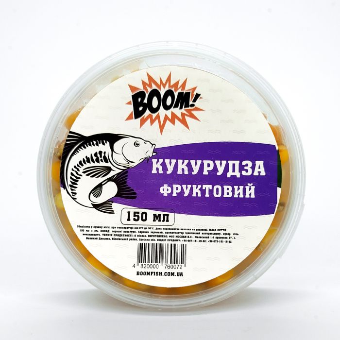 BOOM! Наживка Кукурудза, Фруктова, 150 мл.