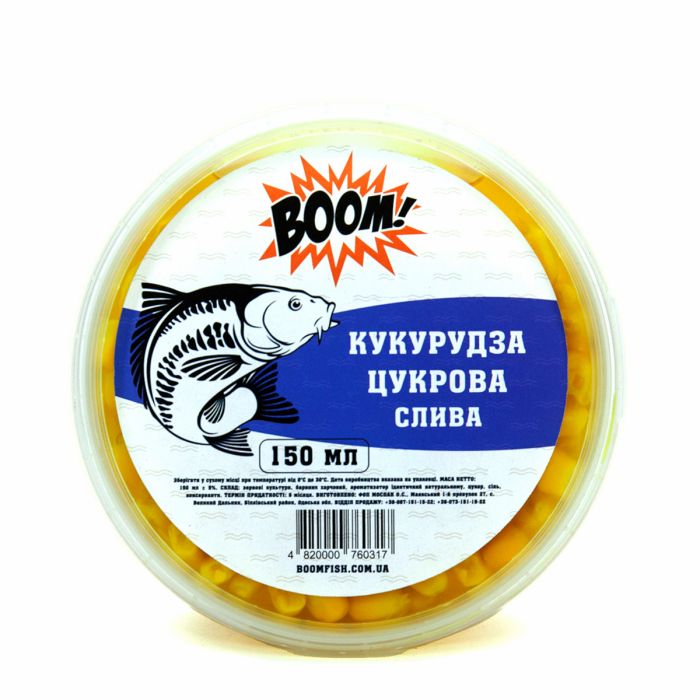 BOOM! Наживка Цукрова Кукурудза, Слива, 150 мл.