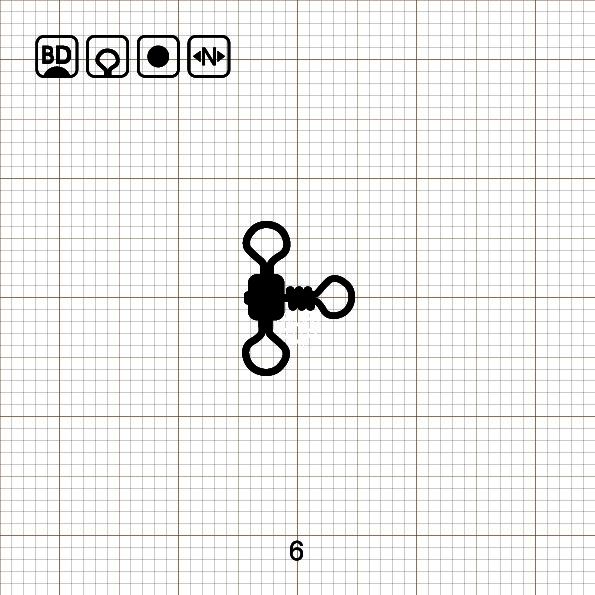 CROSS - LINE ROLLING SWIVEL 6 BD / 10 шт.