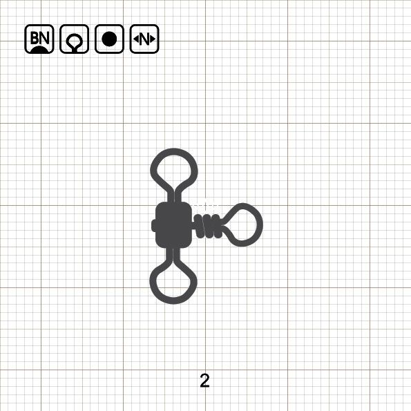 CROSS - LINE ROLLING SWIVEL 2 BN / 10 шт.