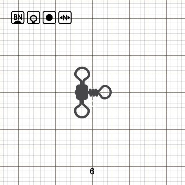 CROSS - LINE ROLLING SWIVEL 6 BN / 10 шт.