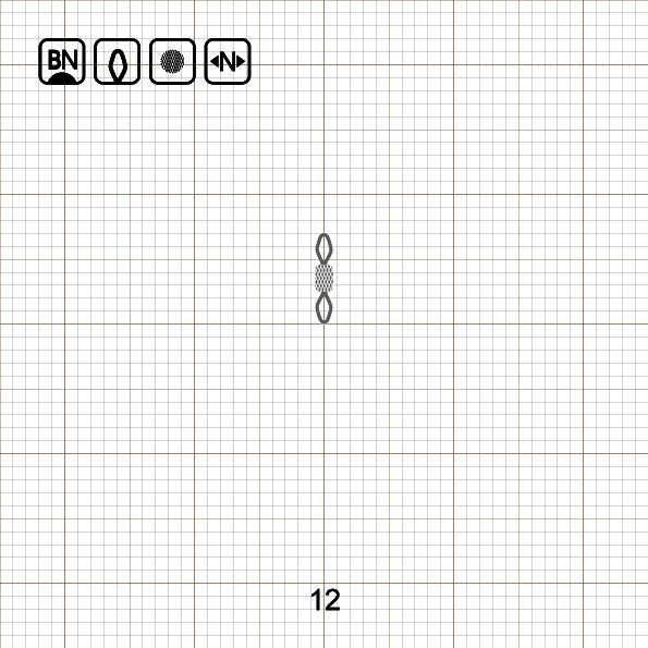 DIAMOND EYE IMPRESSED ROLLING SWIVEL 12 BN / 10 шт.