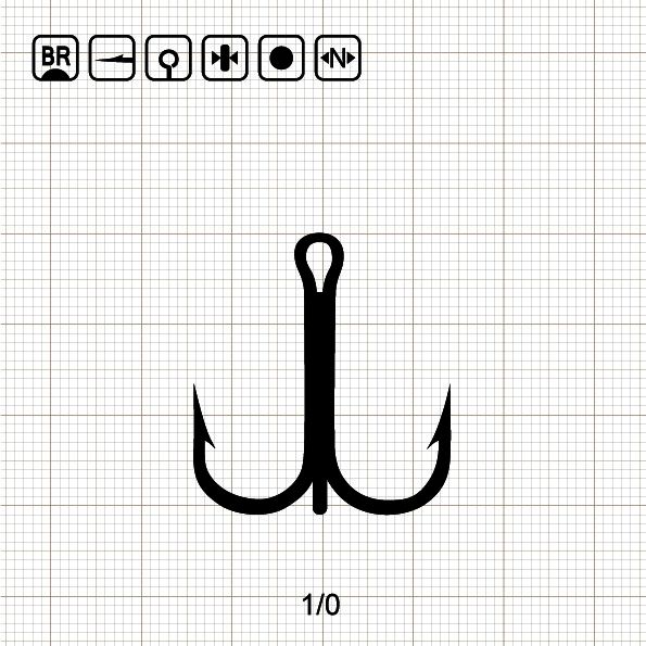 ECONOMY ROUND BEND TREBLE 1/0 BR / 100 шт.