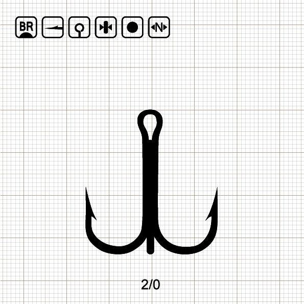 ECONOMY ROUND BEND TREBLE 2/0 BR / 100 шт.