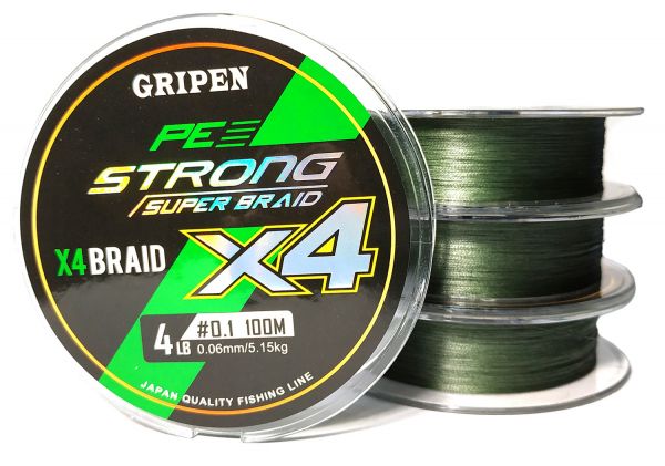 GRIPEN X4 PE GREEN 100 m 0.06 mm