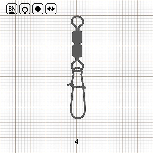 HIGH SPEED DOUBLE ROLLING SWIVELS WITH NICE SNAP 4 BN / 10 шт.