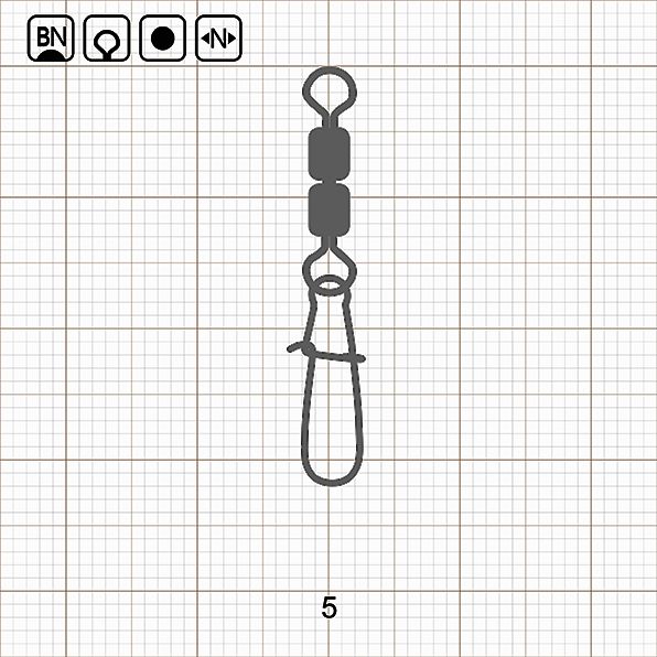 HIGH SPEED DOUBLE ROLLING SWIVELS WITH NICE SNAP 5 BN / 10 шт.