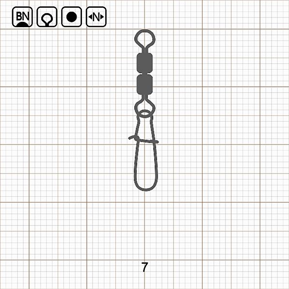 HIGH SPEED DOUBLE ROLLING SWIVELS WITH NICE SNAP 7 BN / 10 шт.
