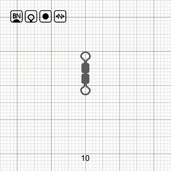 HIGH SPEED DOUBLE ROLLING SWIVELS 10 BN / 10 шт.