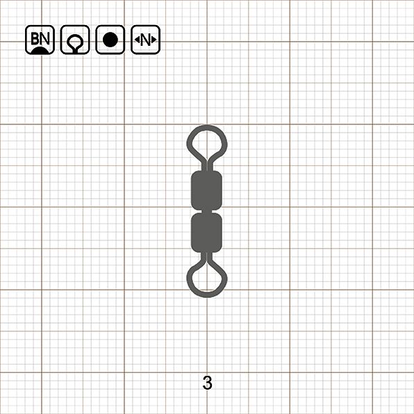 HIGH SPEED DOUBLE ROLLING SWIVELS 3 BN / 10 шт.