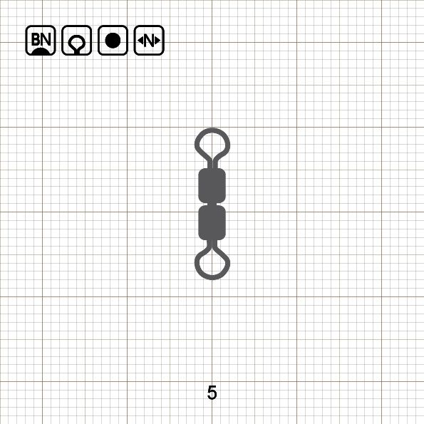 HIGH SPEED DOUBLE ROLLING SWIVELS 5 BN / 10 шт.