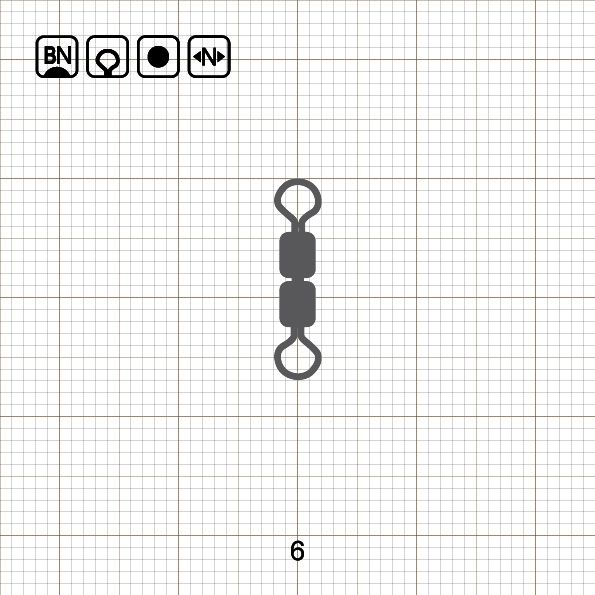 HIGH SPEED DOUBLE ROLLING SWIVELS 6 BN / 10 шт.