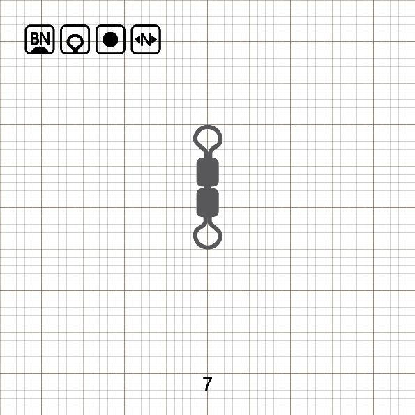 HIGH SPEED DOUBLE ROLLING SWIVELS 7 BN / 10 шт.