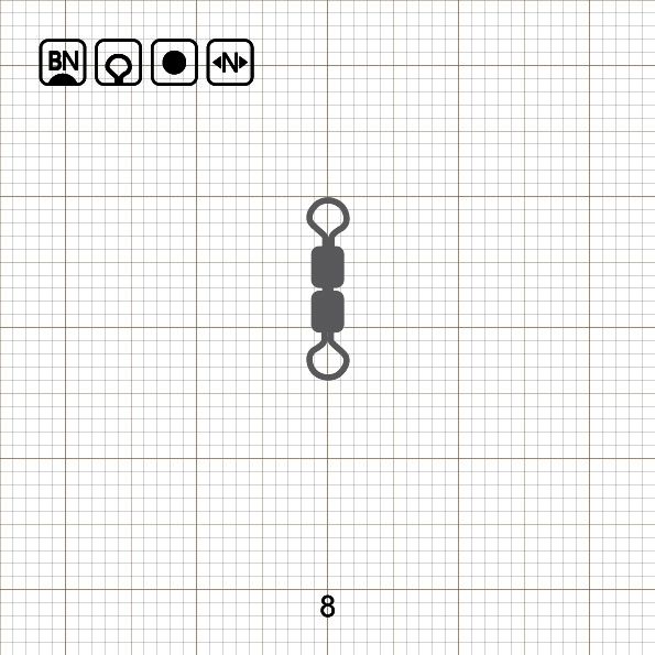 HIGH SPEED DOUBLE ROLLING SWIVELS 8 BN / 10 шт.