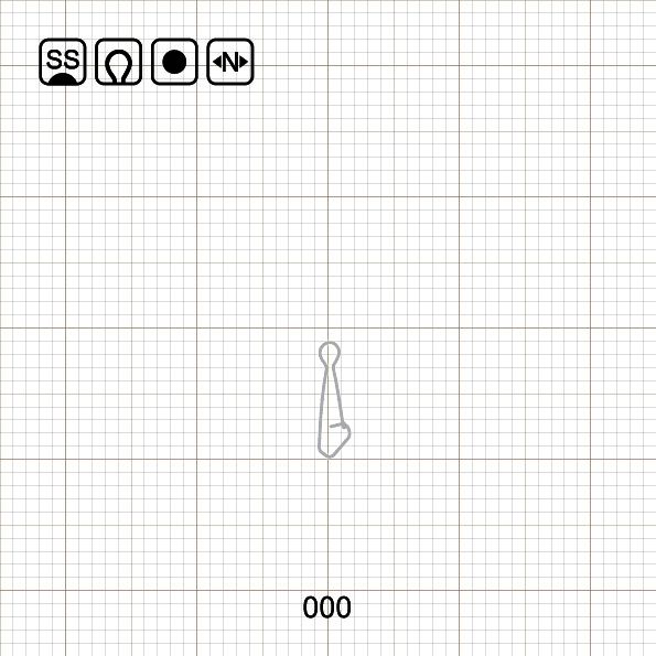 HOOKED SNAP 000 SS / 10 шт.