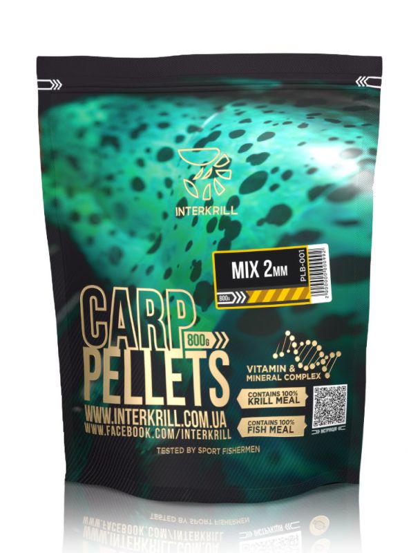 Interkrill, Пеллетс "Pellets Krill MIX 2 мм", 800 г.