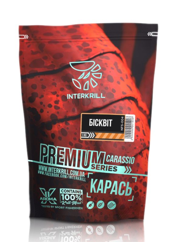 Interkrill, Прикормка Premium Карась - Бісквіт, 1 кг.