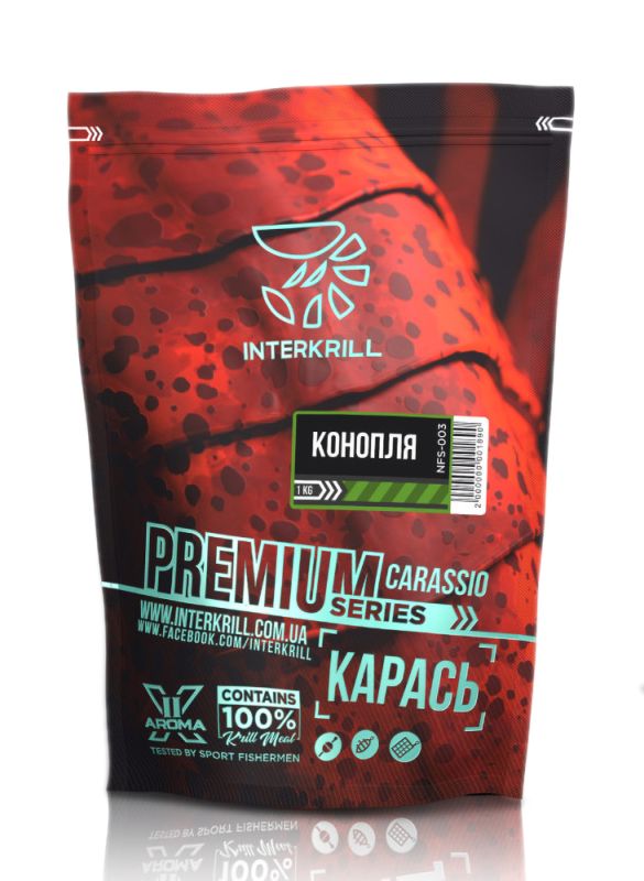 Interkrill, Прикормка Premium Карась - Конопля, 1 кг.