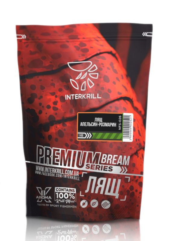 Interkrill, Прикормка Premium Лящ - Апельсин - Розмарин, 1 кг.