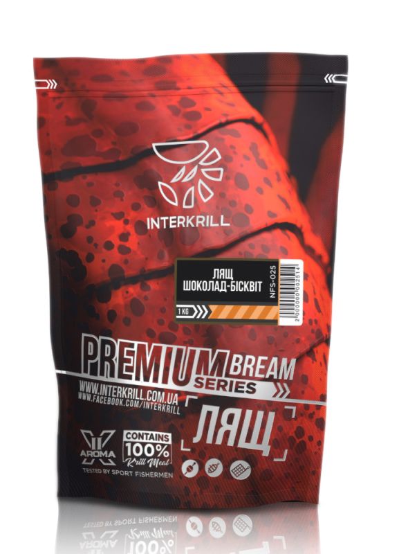 Interkrill, Прикормка Premium Лящ - Шоколад - Бісквіт, 1 кг.