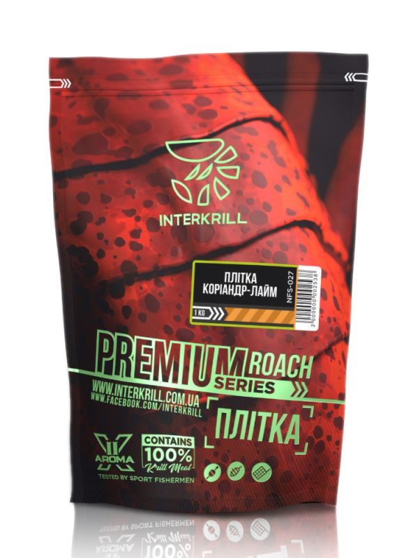 Interkrill, Прикормка Premium Плотва - Коріандр - Лайм, 1 кг.