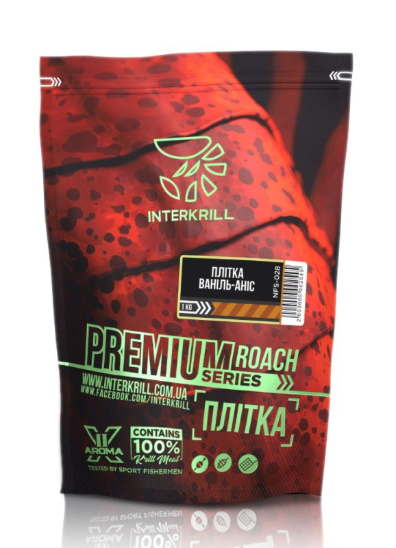 Interkrill, Прикормка Premium Плотва - Ваніль - Аніс, 1 кг.
