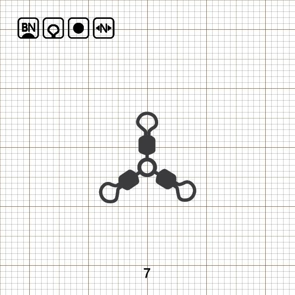 O - SHAPE THREE WAY ROLLING SWIVELS 7 BN / 10 шт.