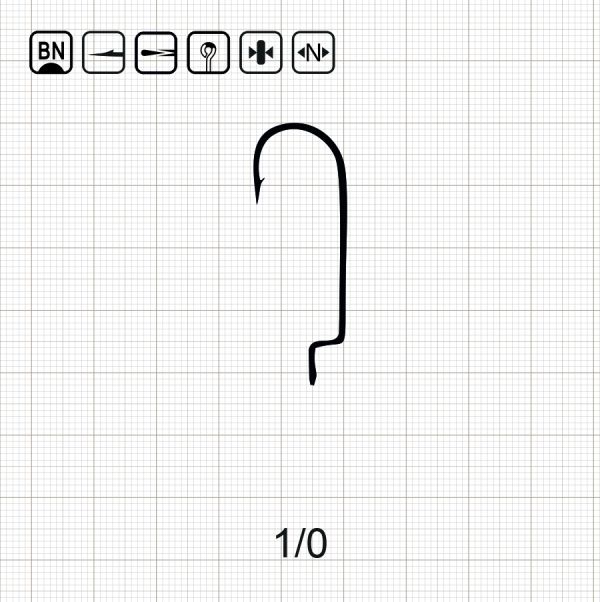 SCORPION OFFSET ROUND BEND WORM 1/0 BN / 10 шт.