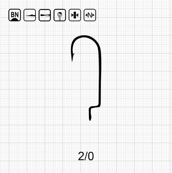 SCORPION OFFSET ROUND BEND WORM 2/0 BN / 10 шт.
