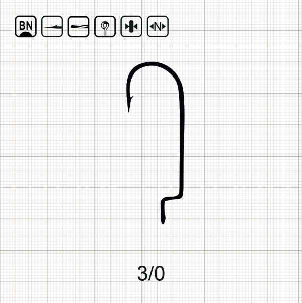 SCORPION OFFSET ROUND BEND WORM 3/0 BN / 10 шт.