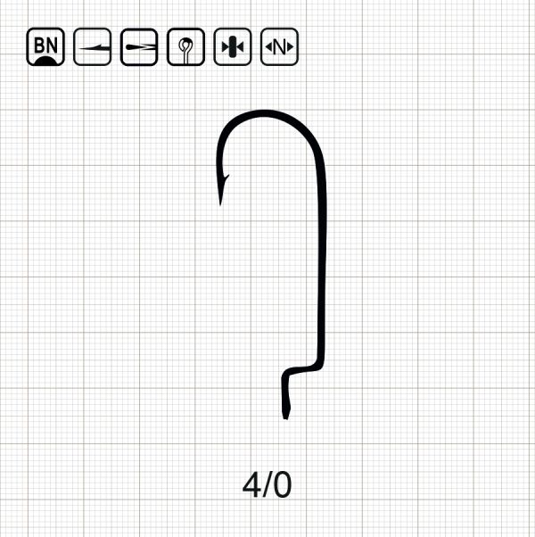 SCORPION OFFSET ROUND BEND WORM 4/0 BN / 10 шт.
