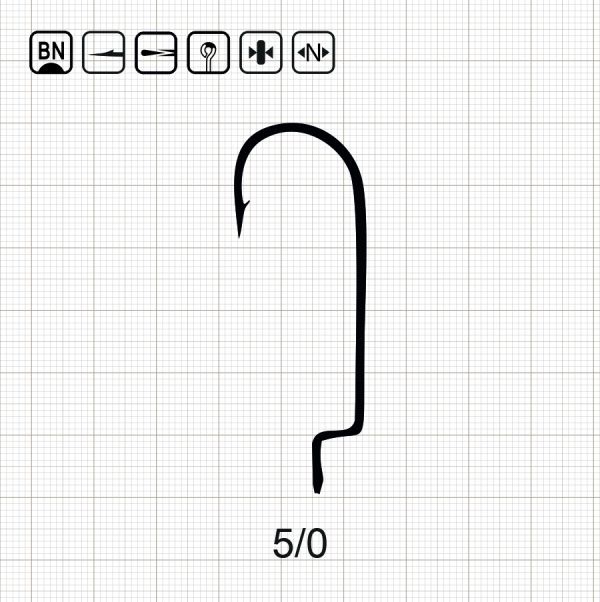 SCORPION OFFSET ROUND BEND WORM 5/0 BN / 10 шт.