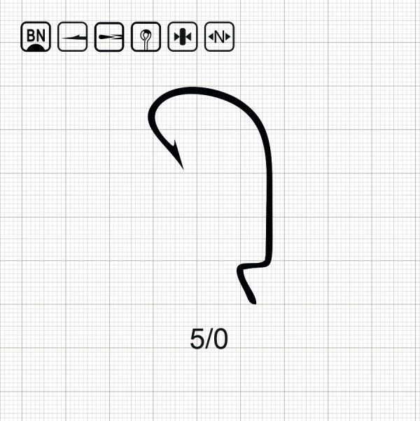 SCORPION OFFSET WORM 5/0 BN / 10 шт.