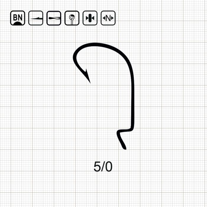 SCORPION OFFSET WORM 5/0 BN / 10 шт.