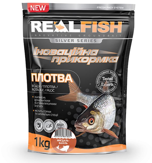 Прикорм RealFish Плотва (Мигдаль - ваніль) 1 кг.