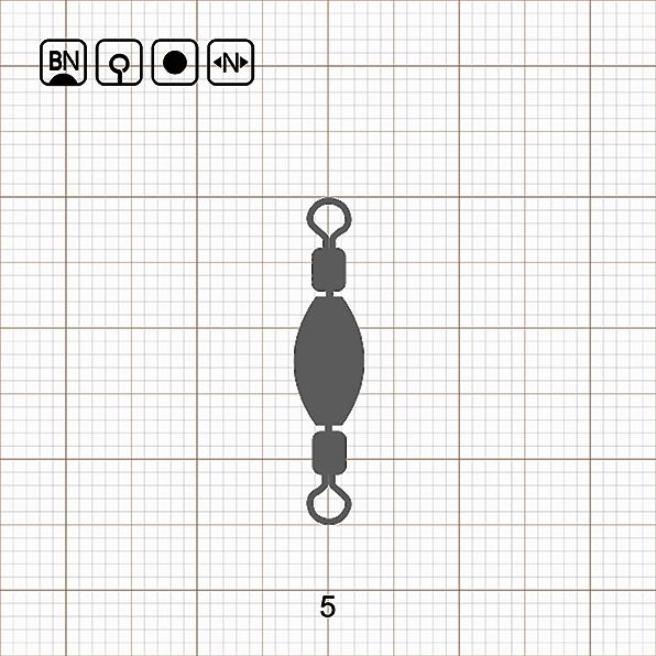 ROLLING SWIVEL WITH BARREL BRASS WEIGHT 2.0 г / 5 шт.