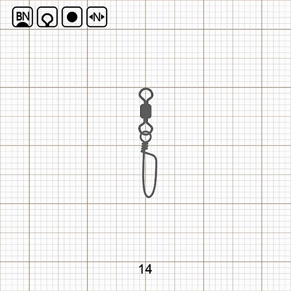 ROLLING SWIVEL WITH COASTLOCK SNAP 14 BN  10 шт.